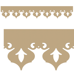 Motif de Lambrequin en bois pour bord de toit ou fenêtre