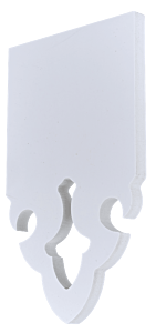 Echantillon de lambrequin PVC blanc 10mm